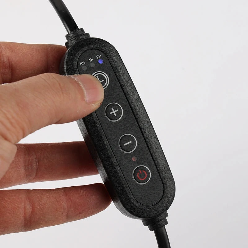 Inline timer and dimmer remote with 2H, 4H, and 8H auto shut-off settings